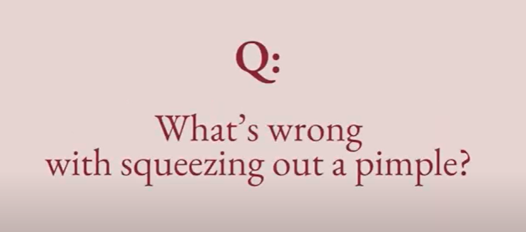 Squeezing out a pimple